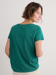 Seasalt Cornwall Green Light Pink Appletree Keyhole Detail T-Shirt - Image 2 of 5