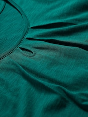 Seasalt Cornwall Green Light Pink Appletree Keyhole Detail T-Shirt - Image 5 of 5