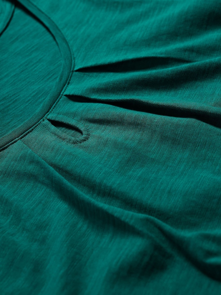 Seasalt Cornwall Green Light Pink Appletree Keyhole Detail T-Shirt - Image 5 of 5
