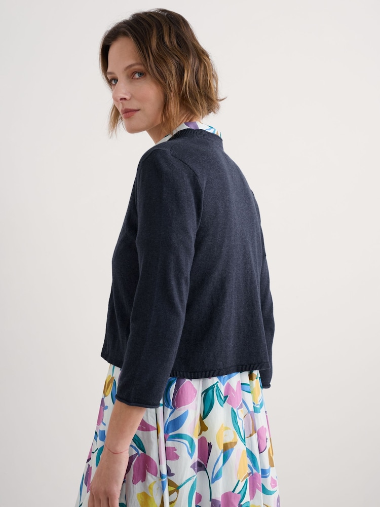Seasalt Cornwall Blue Vanessa 100% Cotton Cardigan - Image 2 of 5