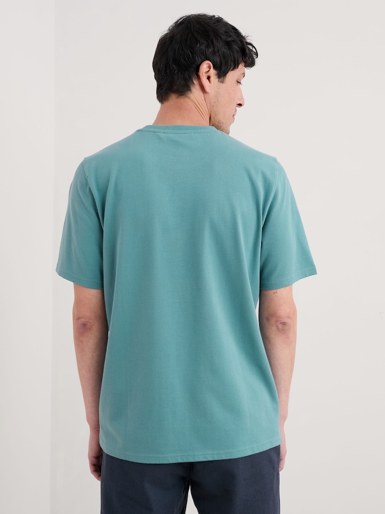 Seasalt Cornwall Blue Mens Merthen 100% Cotton T-Shirt - Image 2 of 5