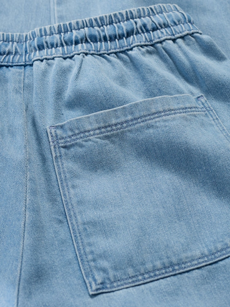 Seasalt Cornwall Blue Sholl Denim Linen Joggers - Image 5 of 5