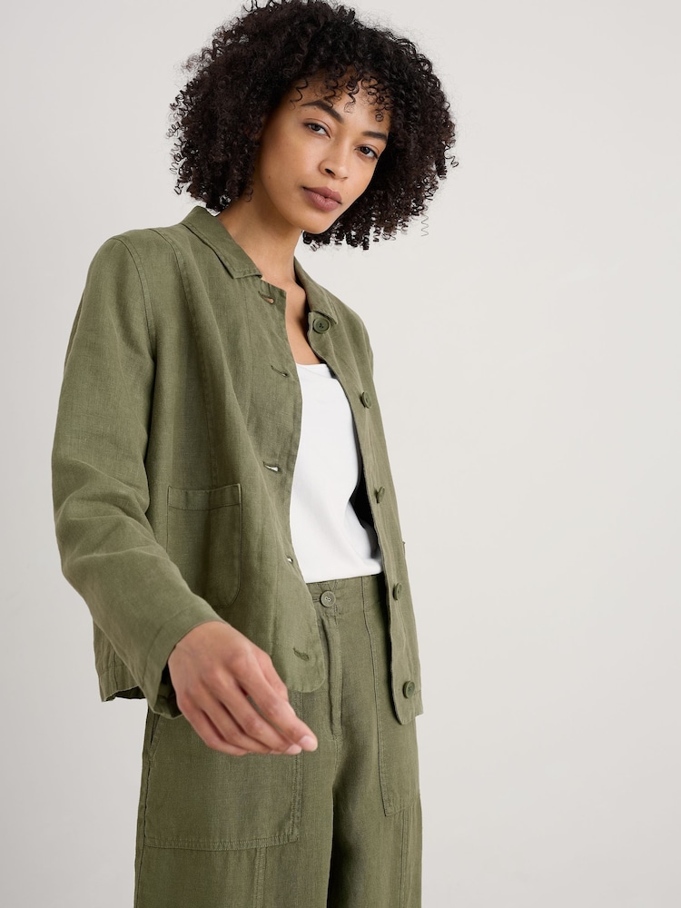 Seasalt Cornwall Green Arame Linen Jacket - Image 1 of 1