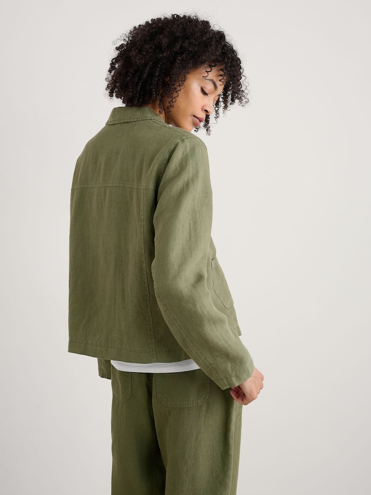 Seasalt Cornwall Green Arame Linen Jacket - Image 3 of 5