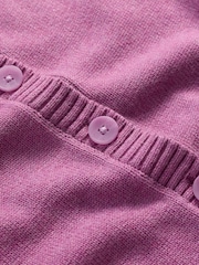 Seasalt Cornwall Purple Gillan Creek 100% Cotton Short-Sleeve Cardigan - Image 5 of 5