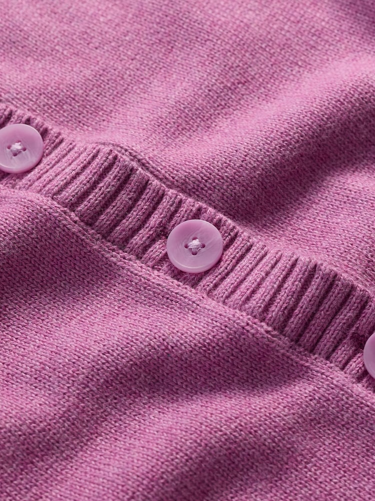 Seasalt Cornwall Purple Gillan Creek 100% Cotton Short-Sleeve Cardigan - Image 5 of 5