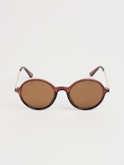 Seasalt Cornwall Brown Cascade Round Sunglasses - Image 1 of 4