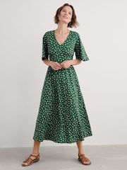Seasalt Cornwall Dark Green Bell Gable Above-Ankle Dress - Image 1 of 5