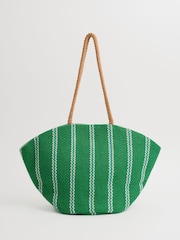 Seasalt Cornwall Green Alkanet Jute Clam-Shaped Bag - Image 1 of 2