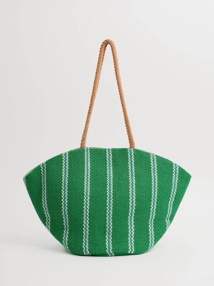 Seasalt Cornwall Green Alkanet Jute Clam-Shaped Bag - Image 1 of 2