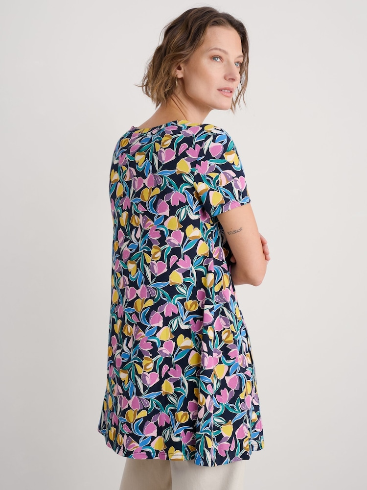 Seasalt Cornwall Multi Screenprint Jersey A-Line Tunic - Imagen 2 de 5