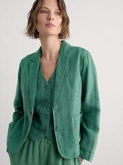 Seasalt Cornwall Green Blinker Linen Blazer - Image 1 of 5