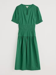 Dunkelgrün - Seasalt Cornwall Edith Smocked 100% Cotton Midi Dress - Bild 4 von 5