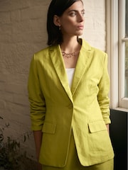 Seasalt Cornwall Green Erica Linen Blend Blazer - Image 1 of 10