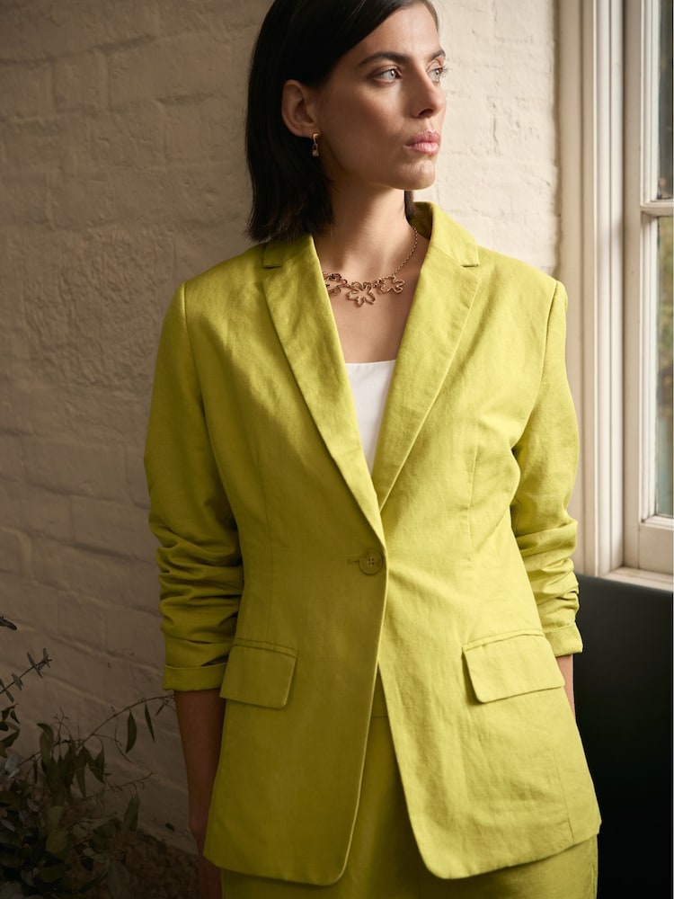Seasalt Cornwall Green Erica Linen Blend Blazer - Image 1 of 10