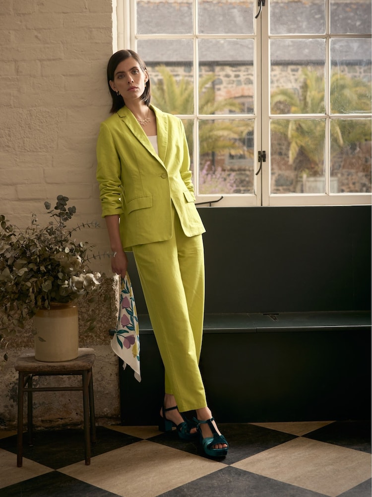 Seasalt Cornwall Green Erica Linen Blend Blazer - Image 2 of 10