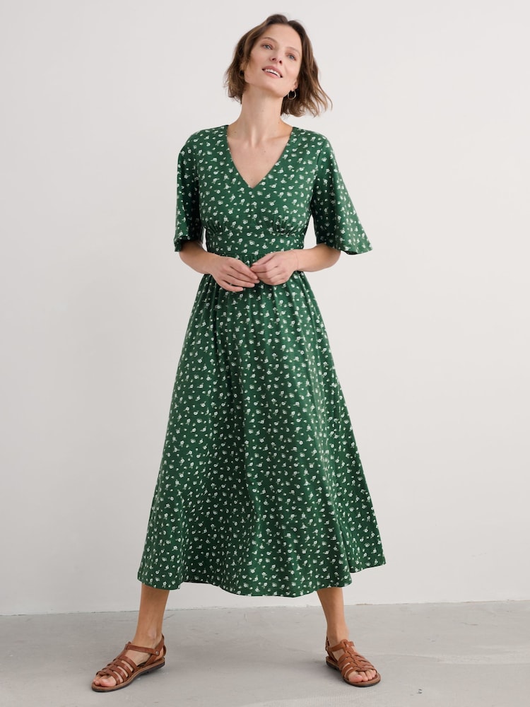Seasalt Cornwall Dark Green Petite Bell Gable Above-Ankle Dress - Image 1 of 5