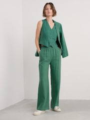 Seasalt Cornwall Green Teal Blinker Linen Waistcoat - Image 3 of 5