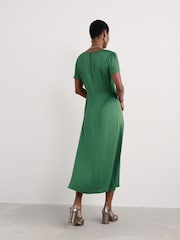 Seasalt Cornwall Green Rosalind Satin Midi Dress - Image 2 of 5