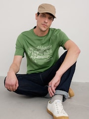 Seasalt Cornwall Green Mens Midwatch 100% Cotton T-Shirt - Image 3 of 5