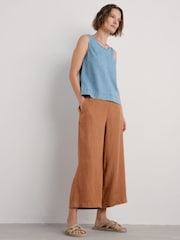 Seasalt Cornwall Brown Merrivale Linen Culottes Trousers - Image 1 of 5