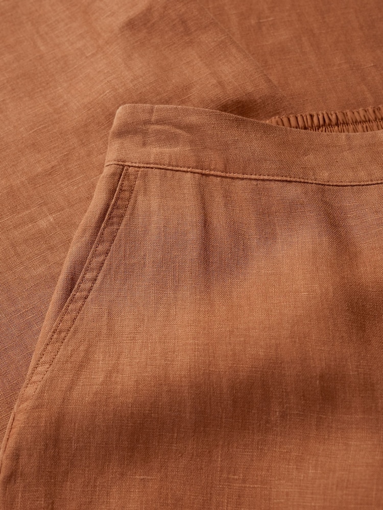 Seasalt Cornwall Brown Merrivale Linen Culottes Trousers - Image 5 of 5