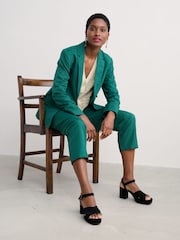 Seasalt Cornwall Dark Green Erica Linen Blend Blazer - Image 3 of 5
