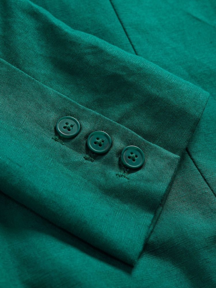 Seasalt Cornwall Dark Green Erica Linen Blend Blazer - Image 5 of 5