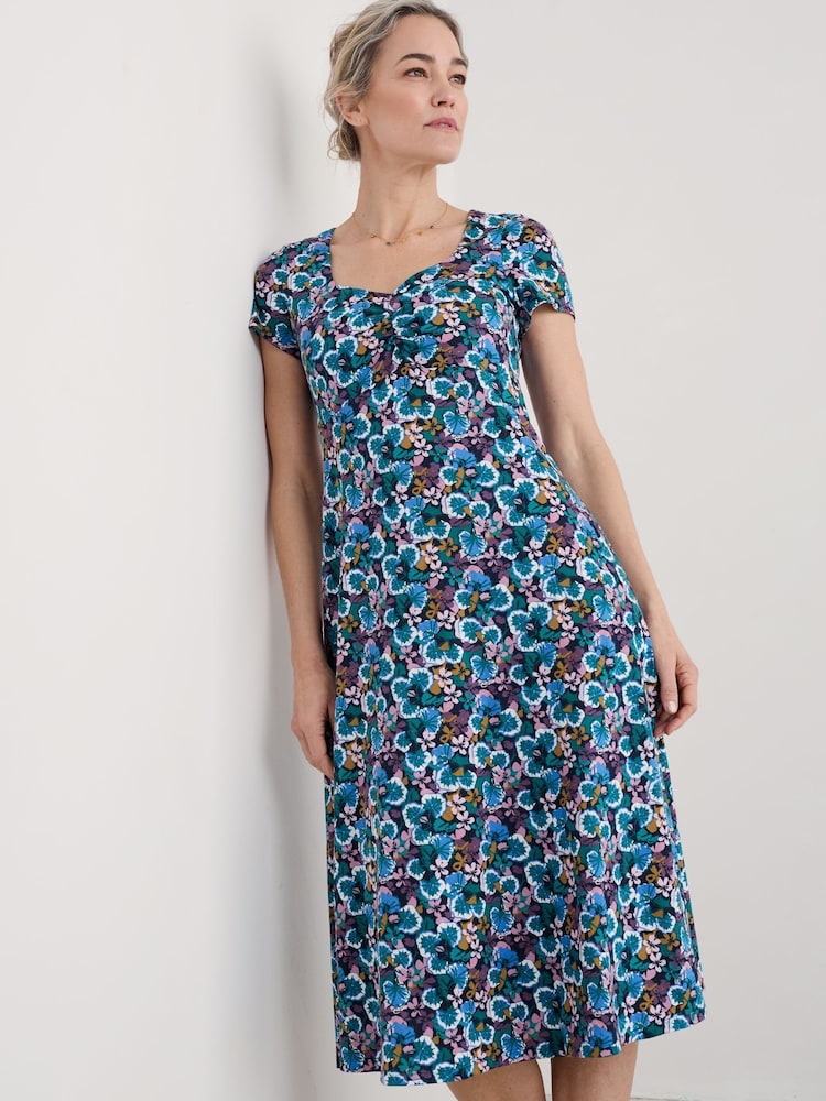 Seasalt Cornwall Black Multi Secret Cove Empire Line Midi Dress - Image 1 of 5