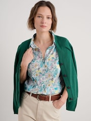 Seasalt Cornwall Blue Chrome Rushmaker Short Sleeve 100% Cotton Shirt - Image 3 of 5