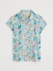 Seasalt Cornwall Blue Chrome Rushmaker Short Sleeve 100% Cotton Shirt - Image 4 of 5