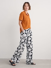 Seasalt Cornwall Blue Poolfield 100% Cotton Printed Trousers - Image 3 of 5