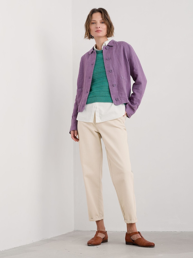 Seasalt Cornwall Purple Arame Linen Jacket - Image 1 of 5