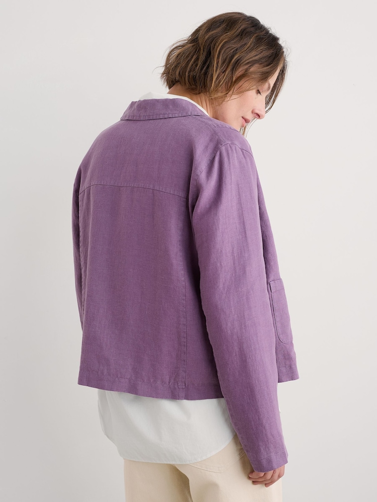 Seasalt Cornwall Purple Arame Linen Jacket - Image 2 of 5