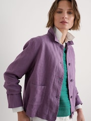 Seasalt Cornwall Purple Arame Linen Jacket - Image 3 of 5
