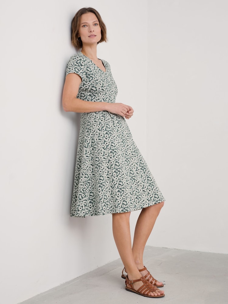 Seasalt Cornwall Dark Green Secret Cove 3/4 Sleeve Midi Dress - Image 1 of 5
