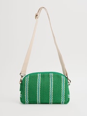 Seasalt Cornwall Green Flourish Jute Striped Cross-Body Bag - Image 1 of 4
