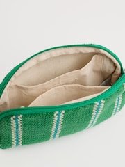 Seasalt Cornwall Green Flourish Jute Striped Cross-Body Bag - Image 3 of 4