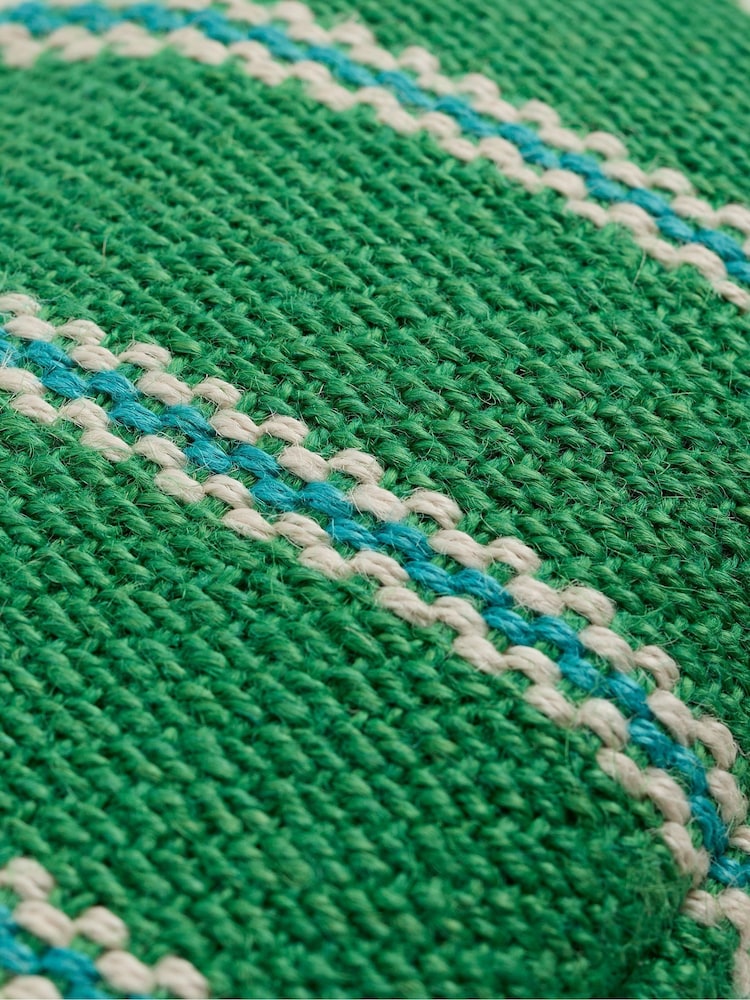 Seasalt Cornwall Green Flourish Jute Striped Cross-Body Bag - Image 4 of 4