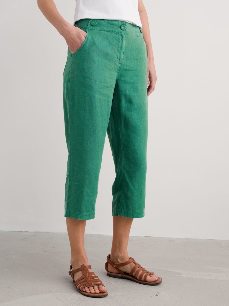 Seasalt Cornwall Green Brawn Point Crops Trousers - Image 1 of 5