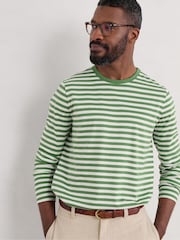 Зеленый - Seasalt Cornwall Mens Sailor 100% Cotton T-Shirt With Crew Neck - Image 1 of 1