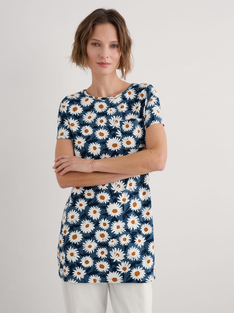 Seasalt Cornwall Blue Multi Bowithick Jersey Tunic - Image 1 of 5