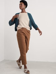Seasalt Cornwall Green Tinners Way 100% Cotton Knitted Cardigan - Image 3 of 5
