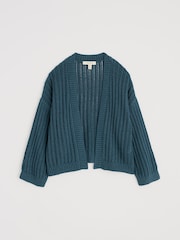 Seasalt Cornwall Green Tinners Way 100% Cotton Knitted Cardigan - Image 4 of 5