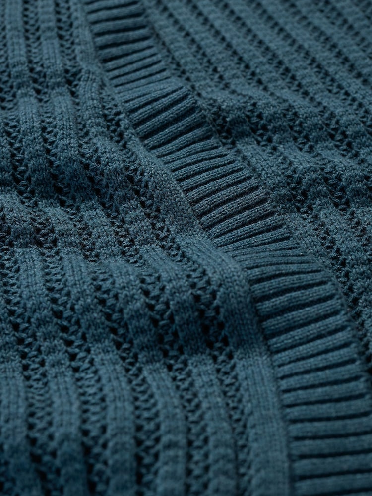 Seasalt Cornwall Green Tinners Way 100% Cotton Knitted Cardigan - Image 5 of 5