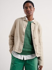 Seasalt Cornwall Natural Arame Linen Jacket - Image 2 of 5