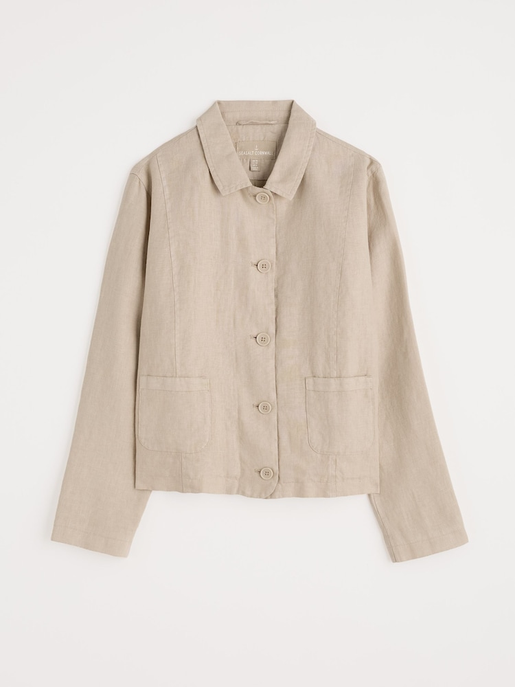 Seasalt Cornwall Natural Arame Linen Jacket - Image 4 of 5