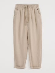 Seasalt Cornwall Natural Dipping Sun 100% Linen Trousers - Image 4 of 5
