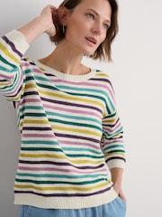 Seasalt Cornwall Purple Knavock Striped Jumper - Image 1 of 5