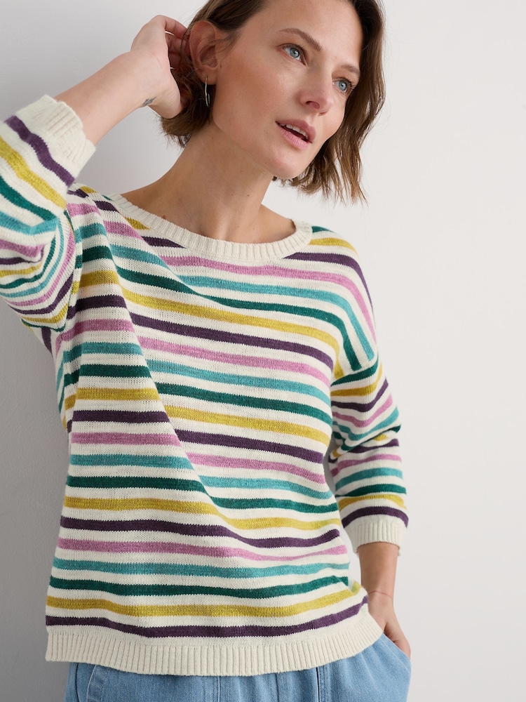 Seasalt Cornwall Purple Knavock Striped Jumper - Image 1 of 5